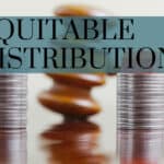 equitable distribution over a gavel between two stacks of coins