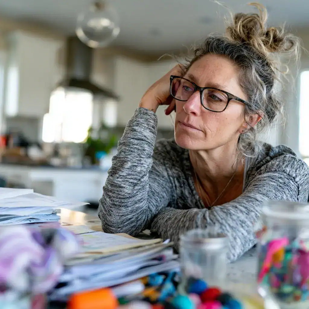 stay-at-home parent reviewing finances during high asset divorce