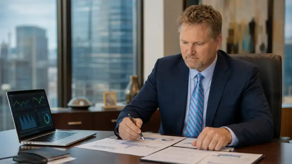 Doyle Law Group attorneys discussing stock options and property division in a North Carolina divorce